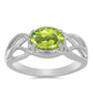Stříbro 925/1000 - Prsten s Čchang-pajským Peridotem - Karátové číslo: 1.29. přibližná hmotnost: 2.9 gramů