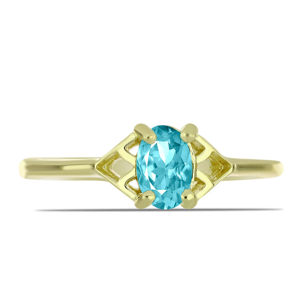 Pozlacené Stříbro 925/1000 - Prsten s Paraiba Křemenem - Karátové číslo: 0.39. přibližná hmotnost: 1.51 gramů