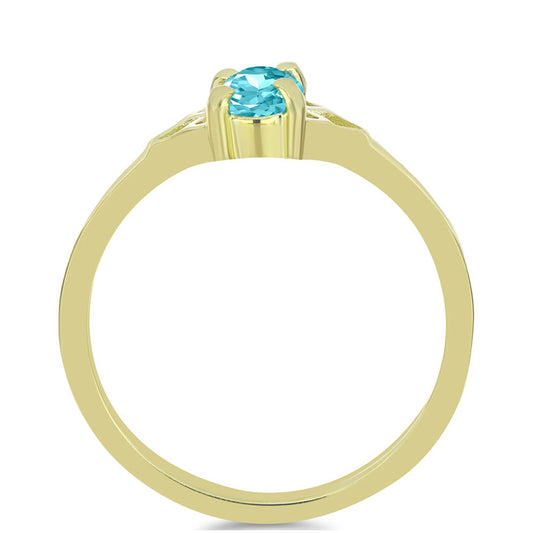 Pozlacené Stříbro 925/1000 - Prsten s Paraiba Křemenem - Karátové číslo: 0.39. přibližná hmotnost: 1.51 gramů