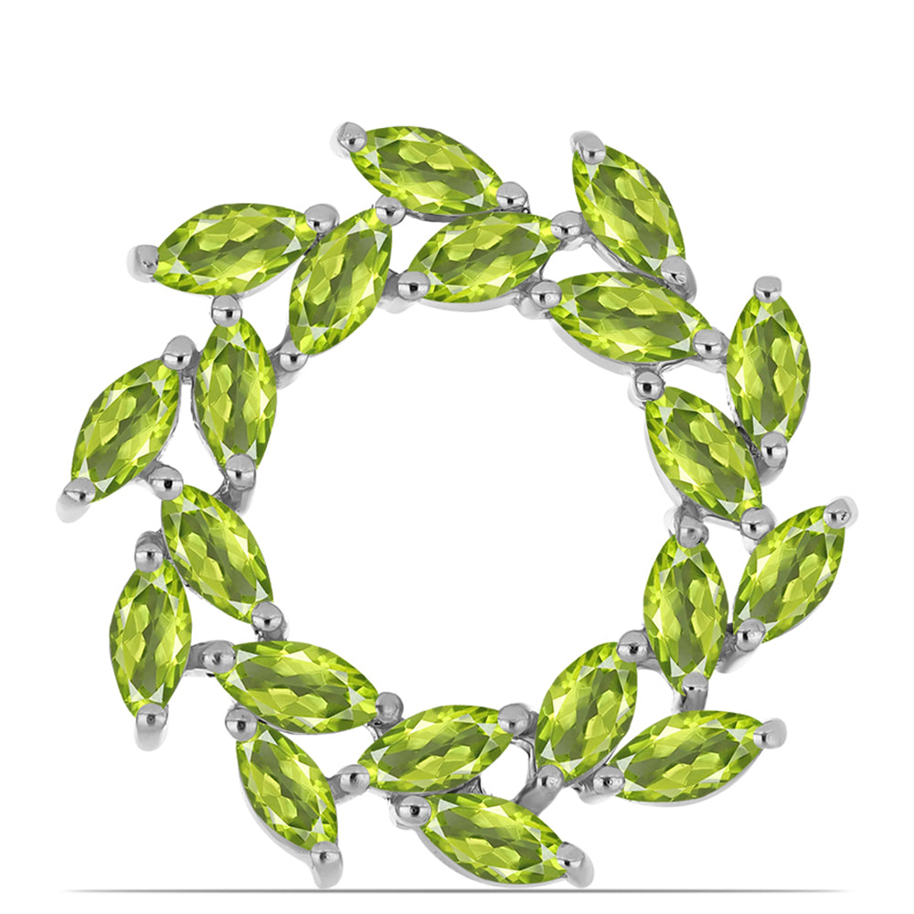 Stříbrný Brož s Čchang-pajským Peridotem 1 