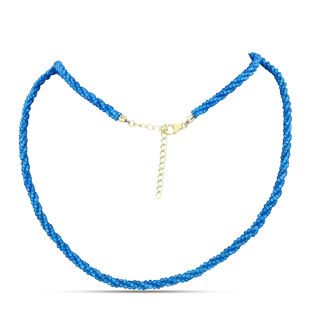 Pozlacený Stříbrný Náhrdelník s Paraiba Křemenem 1 