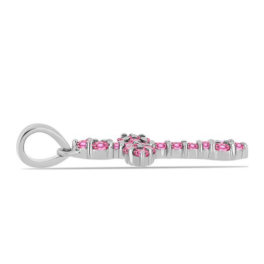 Stříbro 925/1000 - Přívěsek s Růžovým Turmalínem z Pelmadulla - Karátové číslo: 0.83. přibližná hmotnost: 1.67 gramů