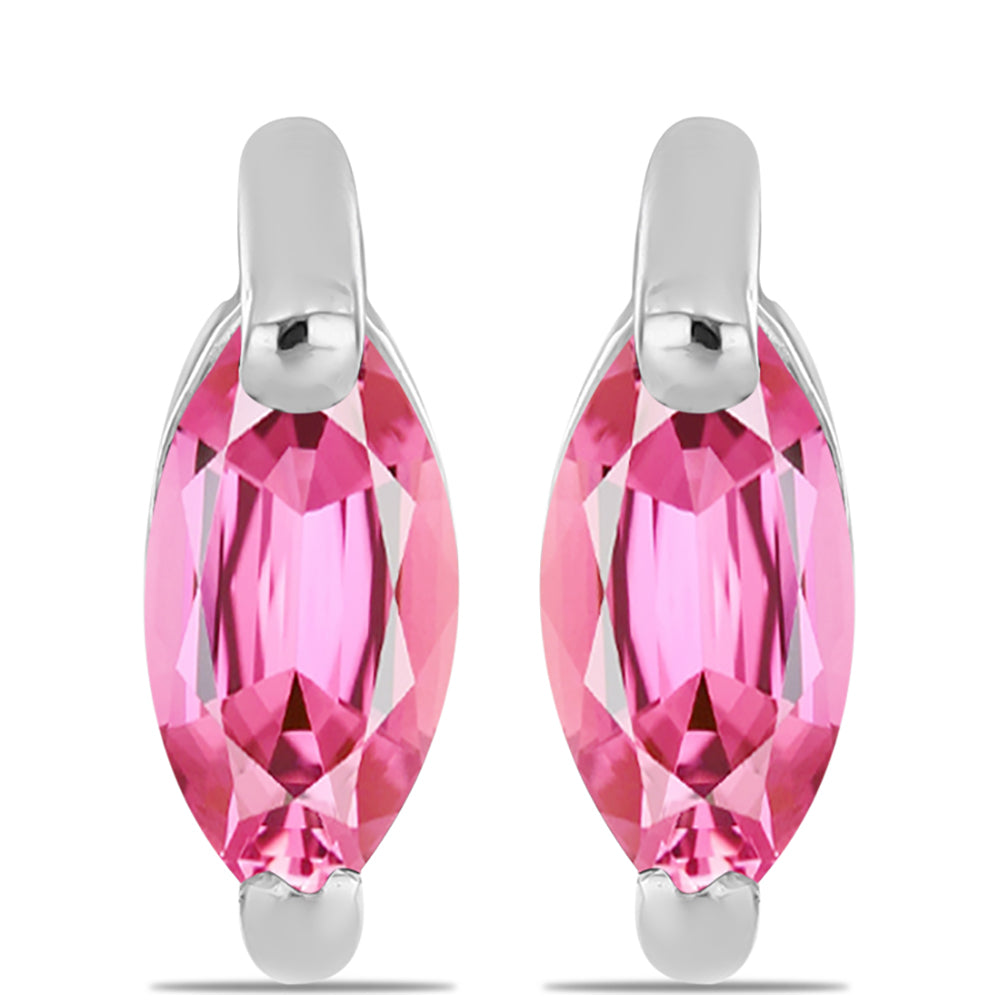 Stříbro 925/1000 - Náušnice s Růžovým Turmalínem z Pelmadulla - Karátové číslo: 0.28. přibližná hmotnost: 0.91 gramů 1 