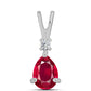 Stříbro 925/1000 - Přívěsek s Madagaskarským Rubínem a Bílým Topazem - Karátové číslo: 1.03. přibližná hmotnost: 0.77 gramů