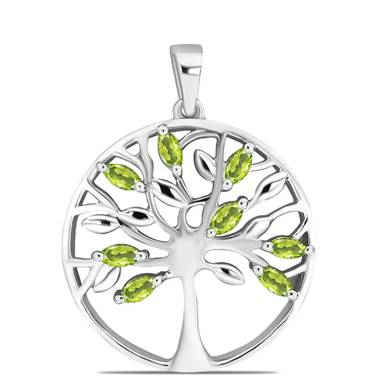 Stříbrný Přívěsek s Čchang-pajským Peridotem