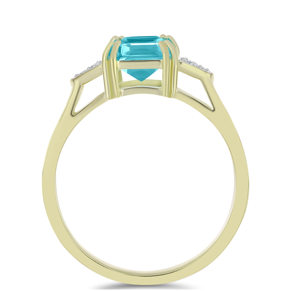 Pozlacený Stříbrný Prsten s Paraiba Křemenem a Bílým Topazem