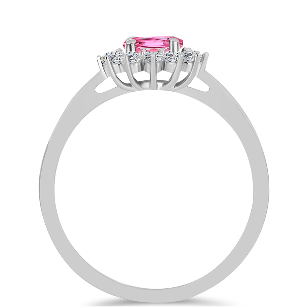 Stříbrný Prsten s Růžovým Turmalínem z Pelmadulla a Bílým Topazem 2 