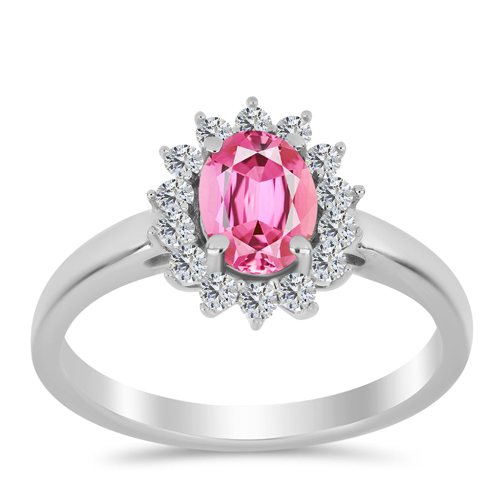 Stříbrný Prsten s Růžovým Turmalínem z Pelmadulla a Bílým Topazem 3 