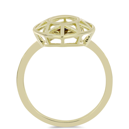 Pozlacený Stříbrný Prsten s Modrým tančícím diamantem