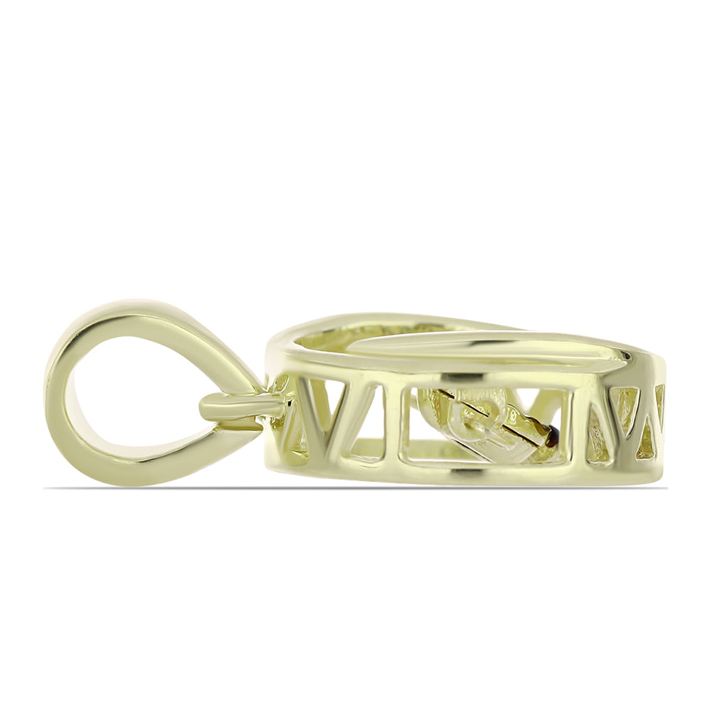 Pozlacené Stříbro 925/1000 - Přívěsek s Modrým tančícím diamantem - Karátové číslo: 0.01. přibližná hmotnost: 1.53 gramů