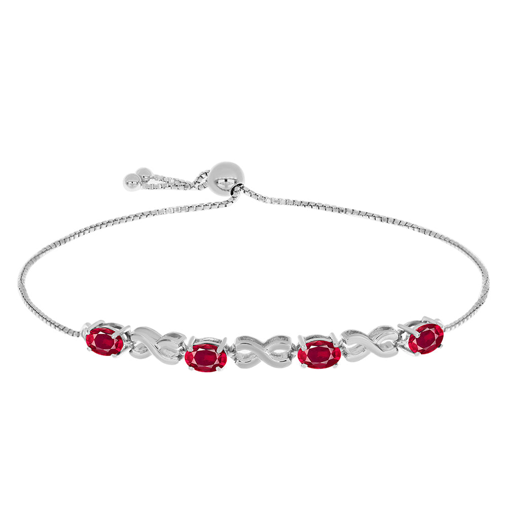 Stříbro 925/1000 - Náramek s Madagaskarským Rubínem - Karátové číslo: 2.78. přibližná hmotnost: 4.38 gramů 1 