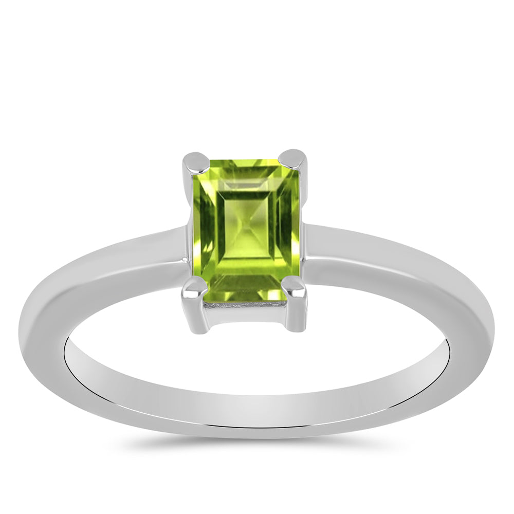 Stříbro 925/1000 - Prsten s Čchang-pajským Peridotem - Karátové číslo: 1.02. přibližná hmotnost: 2.91 gramů 3 