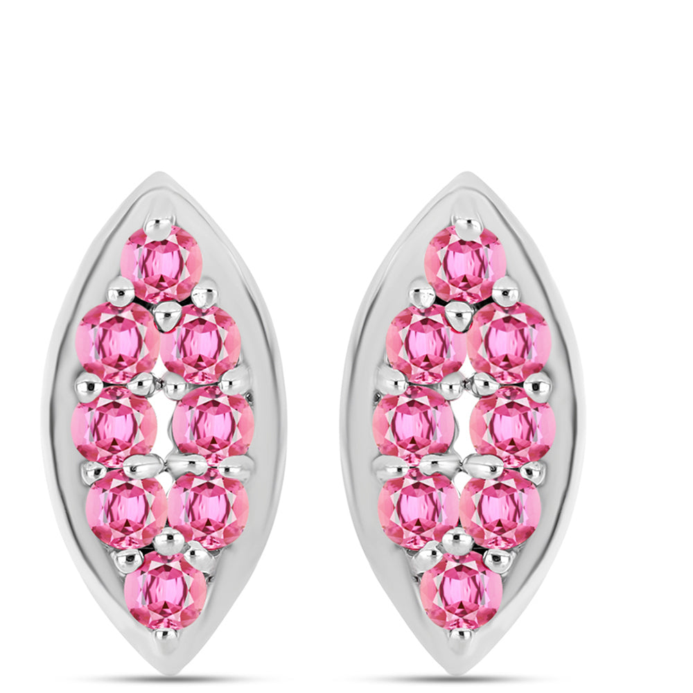 Stříbro 925/1000 - Náušnice s Růžovým Turmalínem z Pelmadulla - Karátové číslo: 0.55. přibližná hmotnost: 2.71 gramů 1 