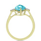 Pozlacený Stříbrný Prsten s Paraiba Křemenem a Bílým Topazem