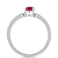 Stříbro 925/1000 - Prsten s Madagaskarským Rubínem - Karátové číslo: 0.51. přibližná hmotnost: 1.67 gramů