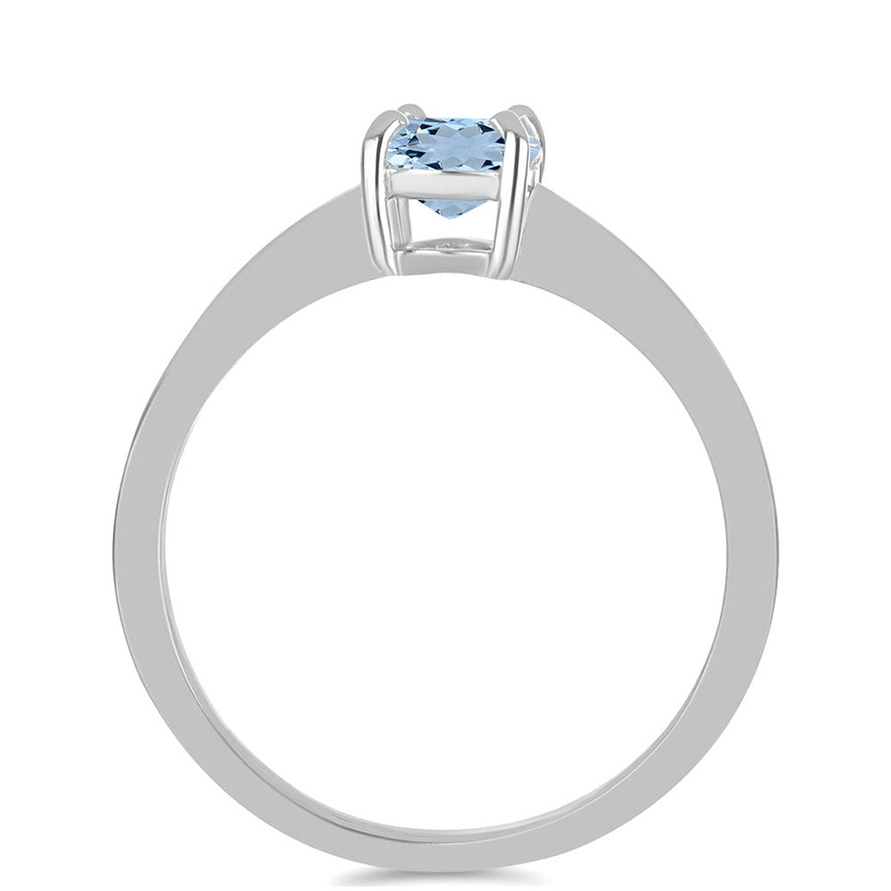 Stříbro 925/1000 - Prsten s Akvamarínem z Embu County - Karátové číslo: 0.66. přibližná hmotnost: 1.76 gramů