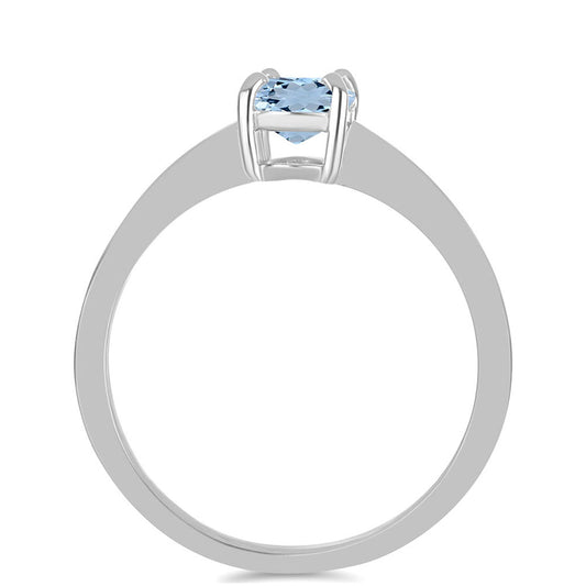 Stříbro 925/1000 - Prsten s Akvamarínem z Embu County - Karátové číslo: 0.66. přibližná hmotnost: 1.76 gramů