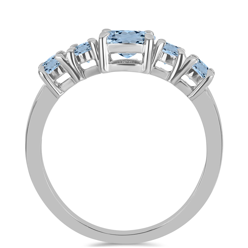 Stříbrný Prsten s Akvamarínem z Embu County 2 