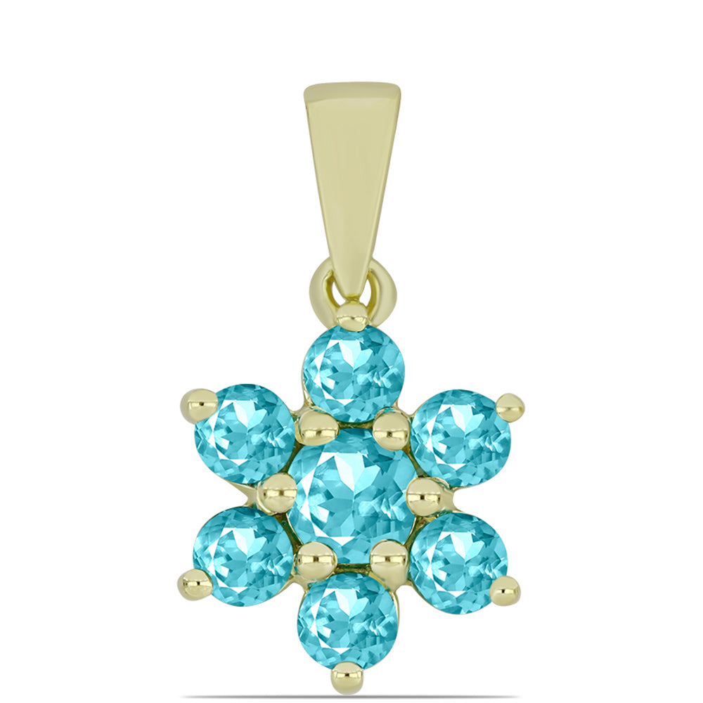 Pozlacené Stříbro 925/1000 - Přívěsek s Paraiba Křemenem - Karátové číslo: 1.05. přibližná hmotnost: 1.27 gramů 1 