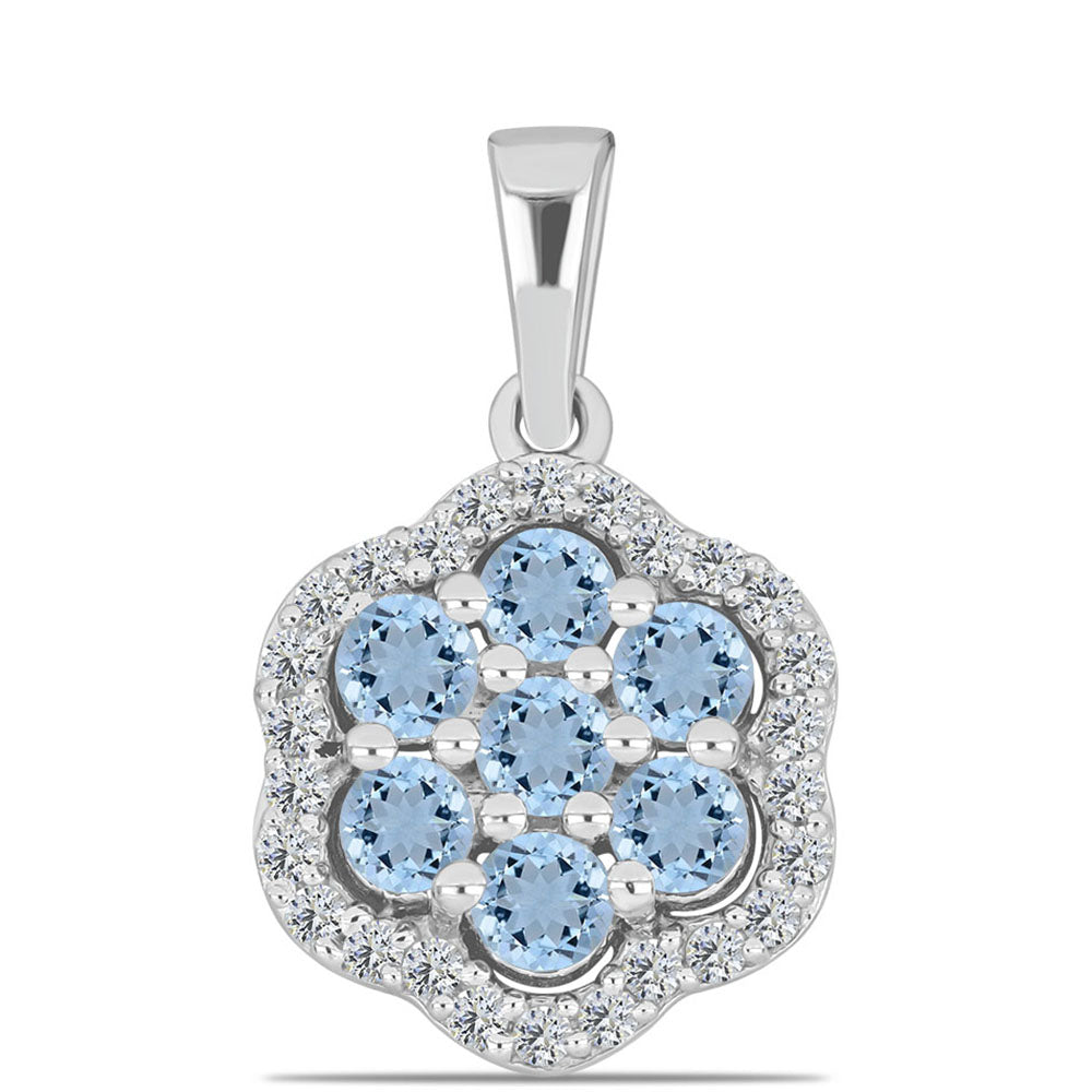 Stříbrný Přívěsek s Akvamarínem z Embu County a Bílým Topazem