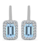 Stříbro 925/1000 Náušnice s Akvamarínem z Embu County a Bílým Topazem - Karátové číslo: 1.32. přibližná hmotnost: 3.33 gramů