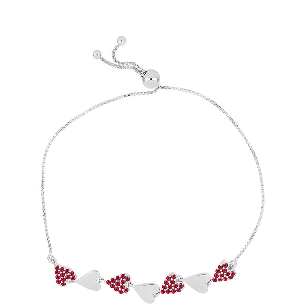 Stříbro 925/1000 - Náramek s Madagaskarským Rubínem - Karátové číslo: 0.96. přibližná hmotnost: 5.61 gramů