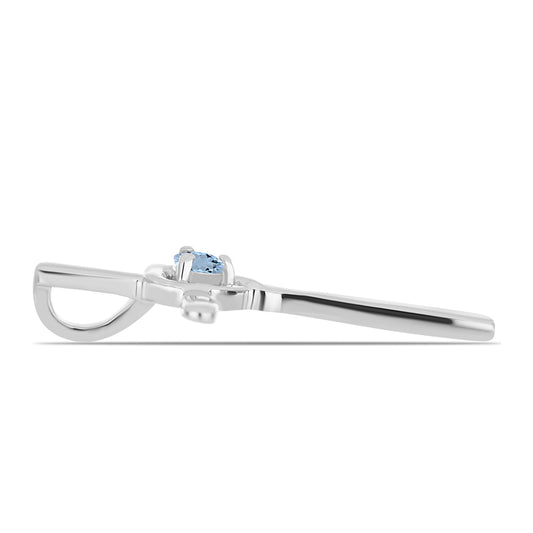 Kříž Stříbrný Přívěsek s Akvamarínem z Embu County