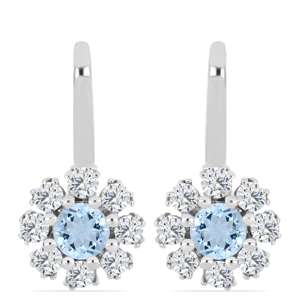 Stříbrné Náušnice s Akvamarínem z Embu County 1 