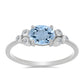 Stříbrný Prsten s Akvamarínem z Embu County a Bílým Topazem