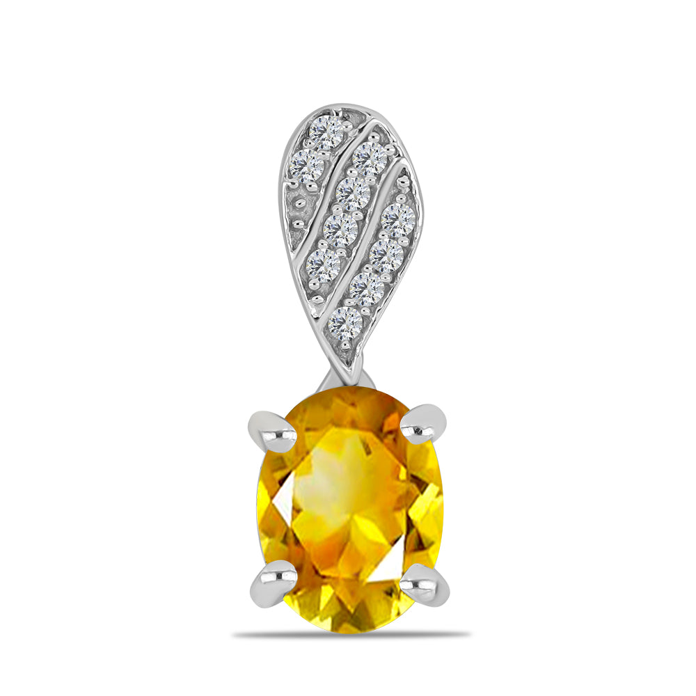 Stříbro 925/1000 - Přívěsek s Uralským Citrínem a Bílým Topazem - Karátové číslo: 1.27. přibližná hmotnost: 1.03 gramů 1 