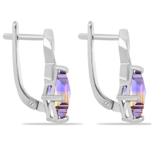 Stříbrné Náušnice s Anahi Ametrínem