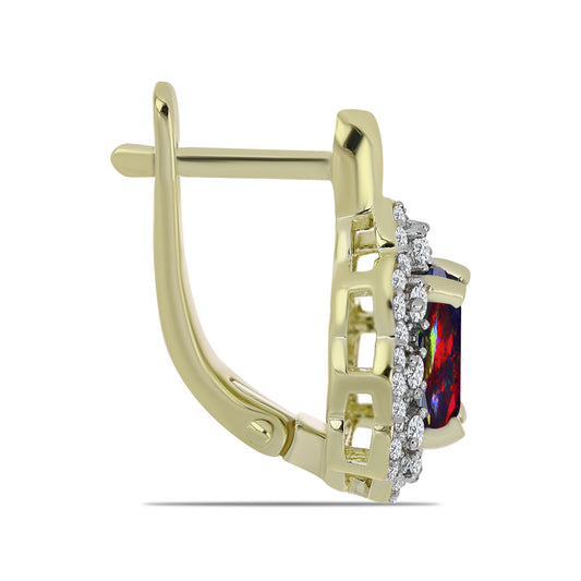 Pozlacené Stříbrné Náušnice s Půlnočně Černým Etiopským Opálem z Lega Dembi a Bílým Topazem