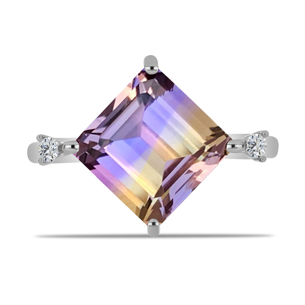 Stříbrný Prsten s Anahi Ametrínem a Bílým Topazem 1 