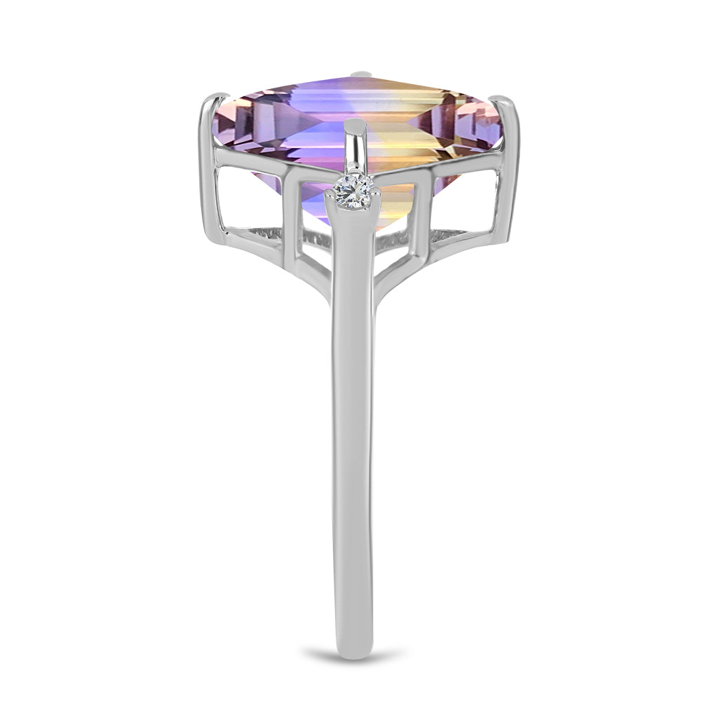 Stříbrný Prsten s Anahi Ametrínem a Bílým Topazem 4 