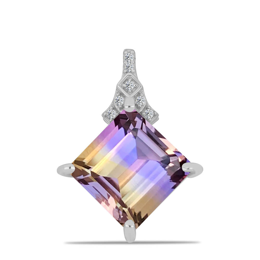 Stříbro 925/1000 - Přívěsek s Anahi Ametrínem a Bílým Topazem - Karátové číslo: 4.97. přibližná hmotnost: 2.42 gramů