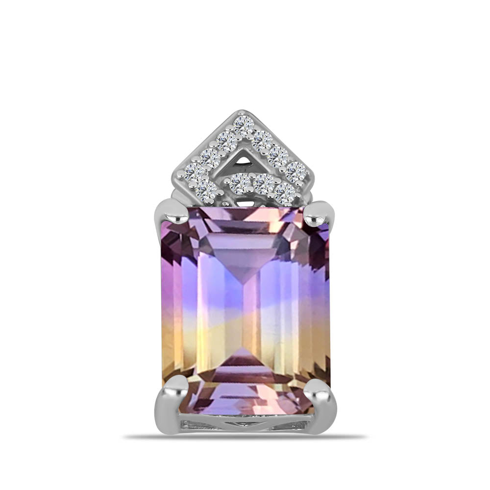 Stříbro 925/1000 - Přívěsek s Anahi Ametrínem a Bílým Topazem - Karátové číslo: 3.23. přibližná hmotnost: 1.85 gramů 1 