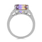 Stříbro 925/1000 Prsten s Anahi Ametrínem a Bílým Topazem - Karátové číslo: 3.35. přibližná hmotnost: 3.56 gramů