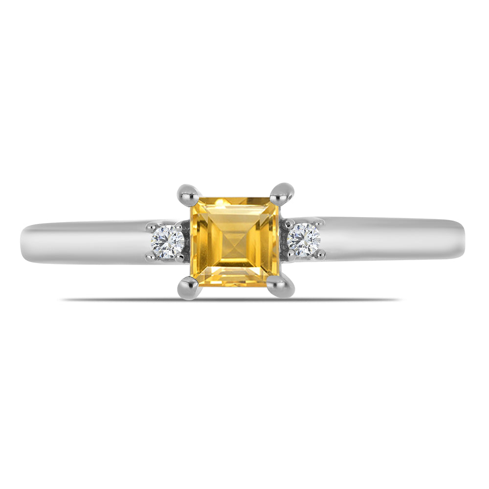 Stříbro 925/1000 - Sada s Uralským Citrínem a Bílým Topazem - Karátové číslo: 1.47. přibližná hmotnost: 3.69 gramů ( Náušnice+Prsten+Přívěsek )