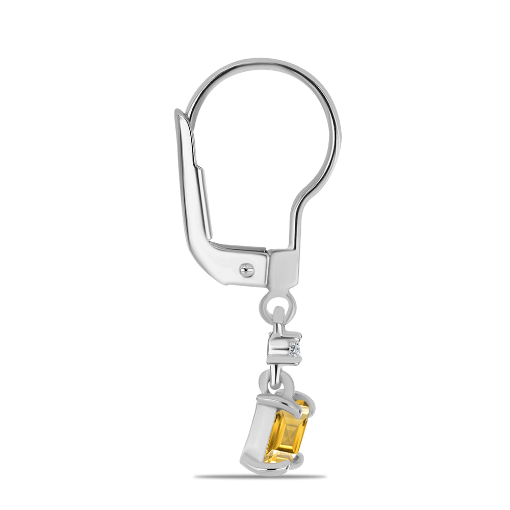 Stříbro 925/1000 - Sada s Uralským Citrínem a Bílým Topazem - Karátové číslo: 1.47. přibližná hmotnost: 3.69 gramů ( Náušnice+Prsten+Přívěsek )