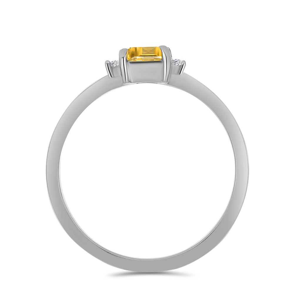 Stříbro 925/1000 - Sada s Uralským Citrínem a Bílým Topazem - Karátové číslo: 1.47. přibližná hmotnost: 3.69 gramů ( Náušnice+Prsten+Přívěsek ) 6 