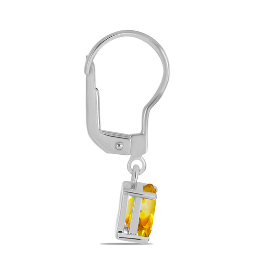 Stříbrné Náušnice s Uralským Citrínem