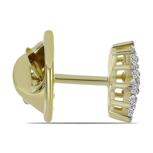 Pozlacené stříbro 925/1000 Brož s Certifikovaný Diamantem pěstovaný v laboratoři - Karátové číslo: 0.47. přibližná hmotnost: 1.9 gramů