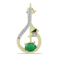 Pozlacený Stříbrný Brož s Zambijským Smaragdem a Bílým Topazem