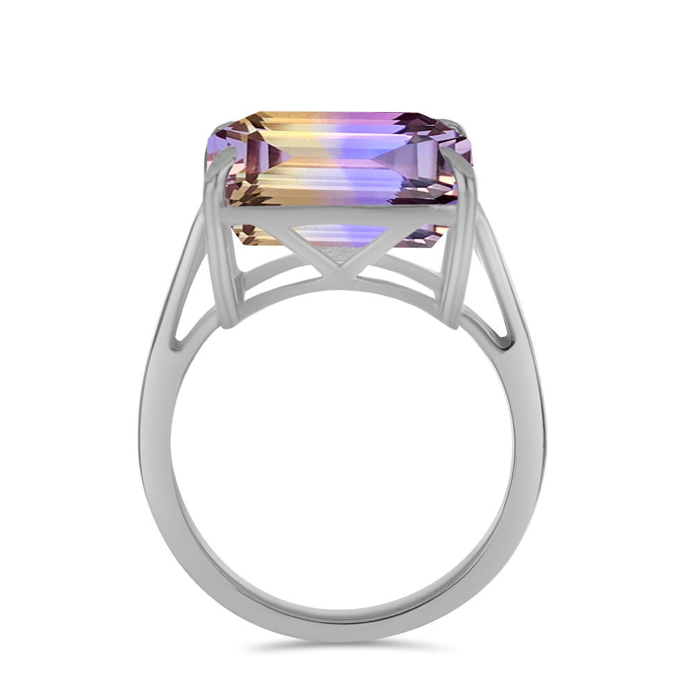 Stříbro 925/1000 Prsten s Anahi Ametrínem - Karátové číslo: 6.48. přibližná hmotnost: 4.2 gramů 2 
