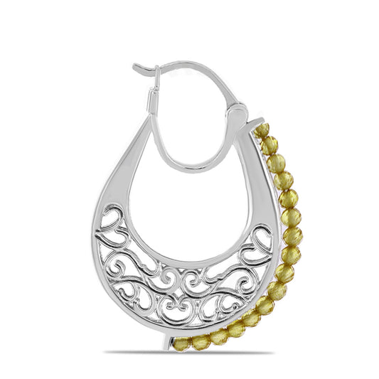 Stříbrné Náušnice s Uralským Citrínem