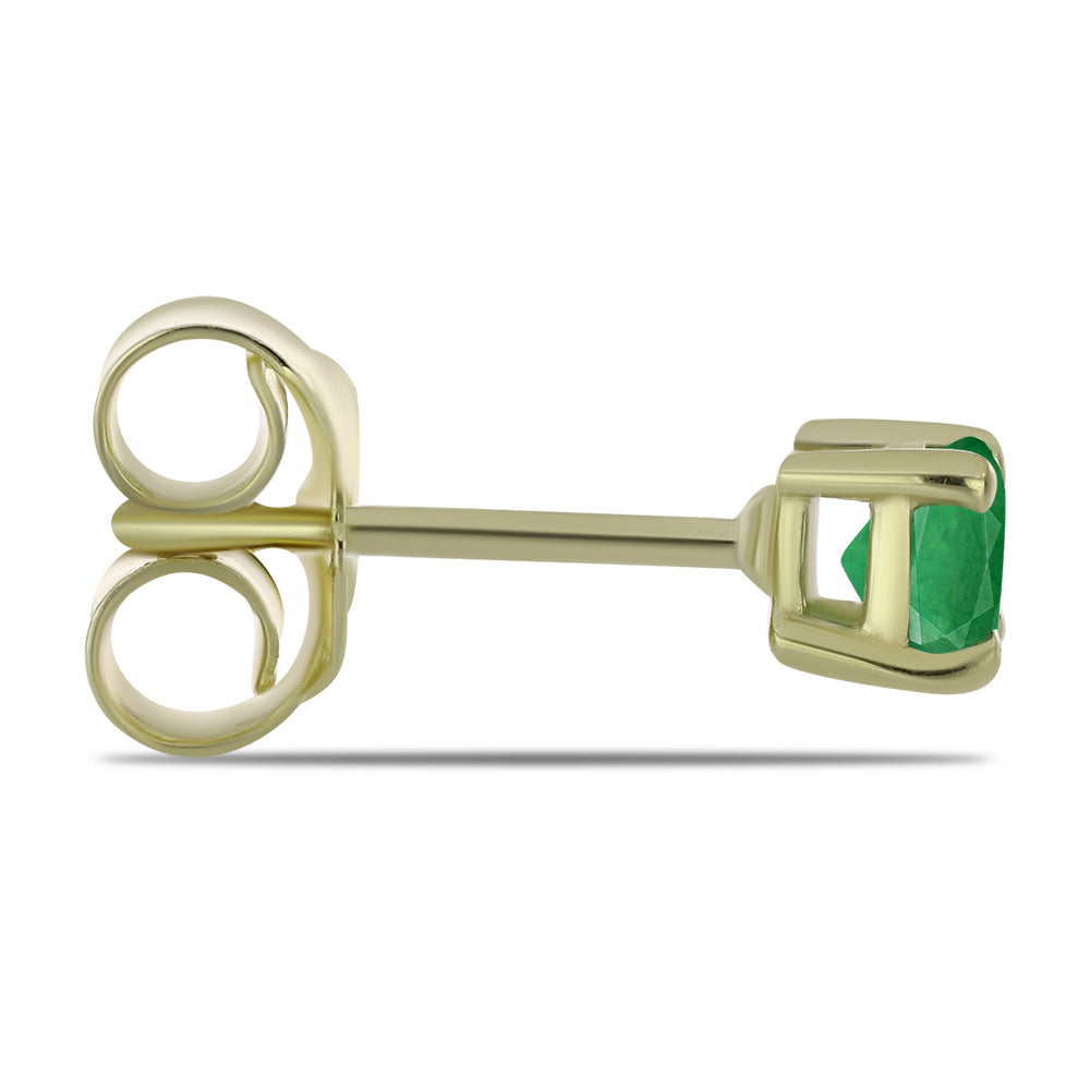 Pozlacené Stříbrné Náušnice s Zambijským Smaragdem 2 