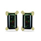 Pozlacené Stříbro 925/1000 - Náušnice s Půlnočně Černým Etiopským Opálem z Lega Dembi - Karátové číslo: 0.38. přibližná hmotnost: 1.04 gramů