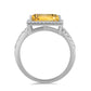 Stříbrný Prsten s Uralským Citrínem a Bílým Topazem