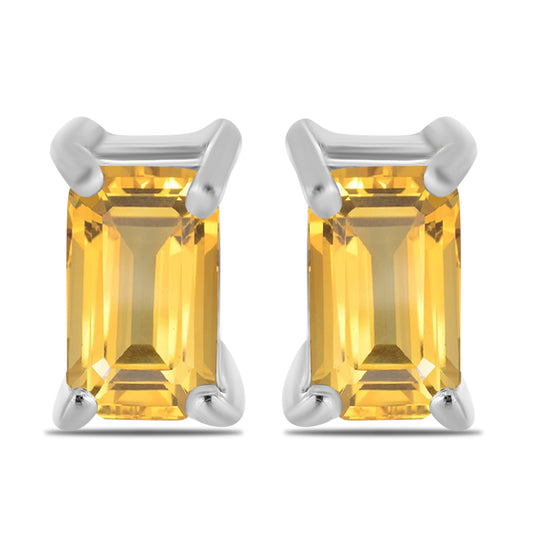 Stříbrné Náušnice s Uralským Citrínem