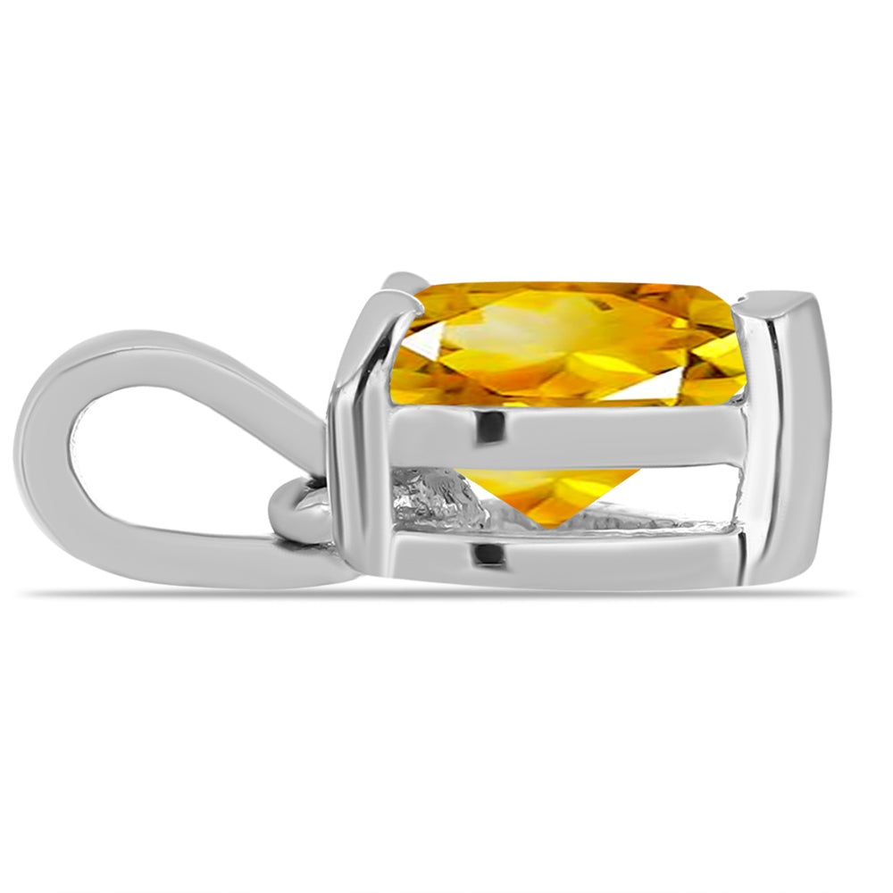 Stříbro 925/1000 - Přívěsek s Uralským Citrínem - Karátové číslo: 0.68. přibližná hmotnost: 0.63 gramů 2 